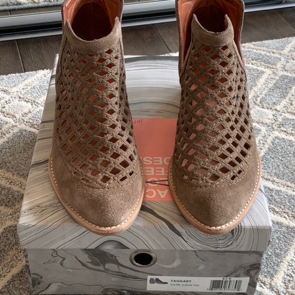 Jeffery Campbell taupe, suede booties